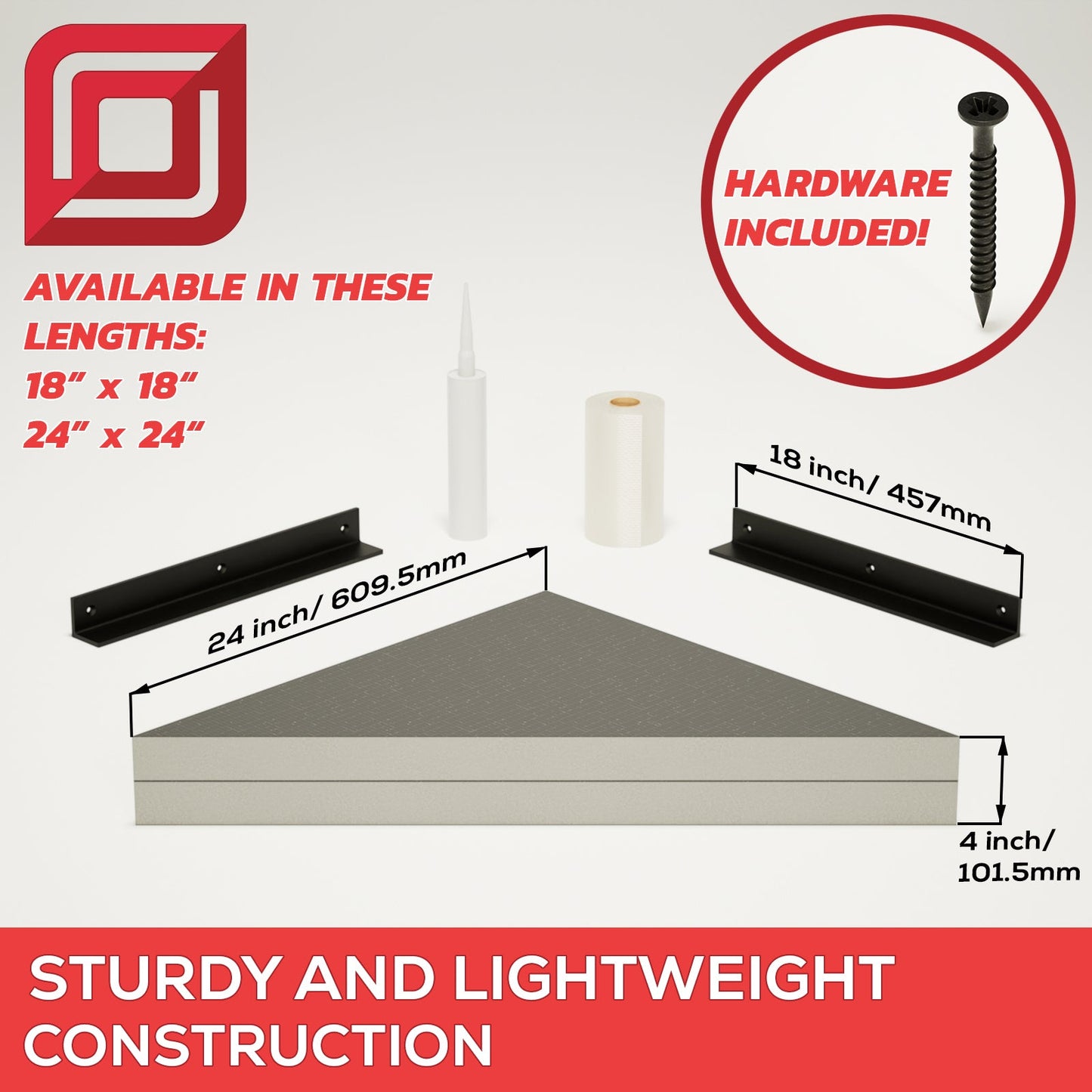 The Original Floating Corner Shower Bench Kit