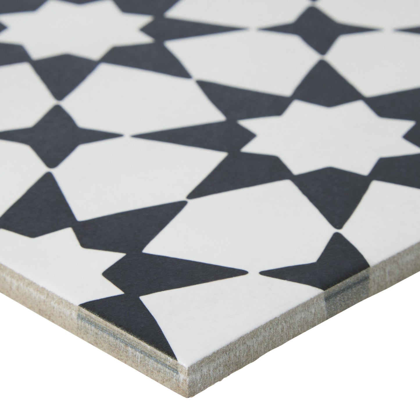 8x8 Black and White Nebula porcelain tile - Industry Tile