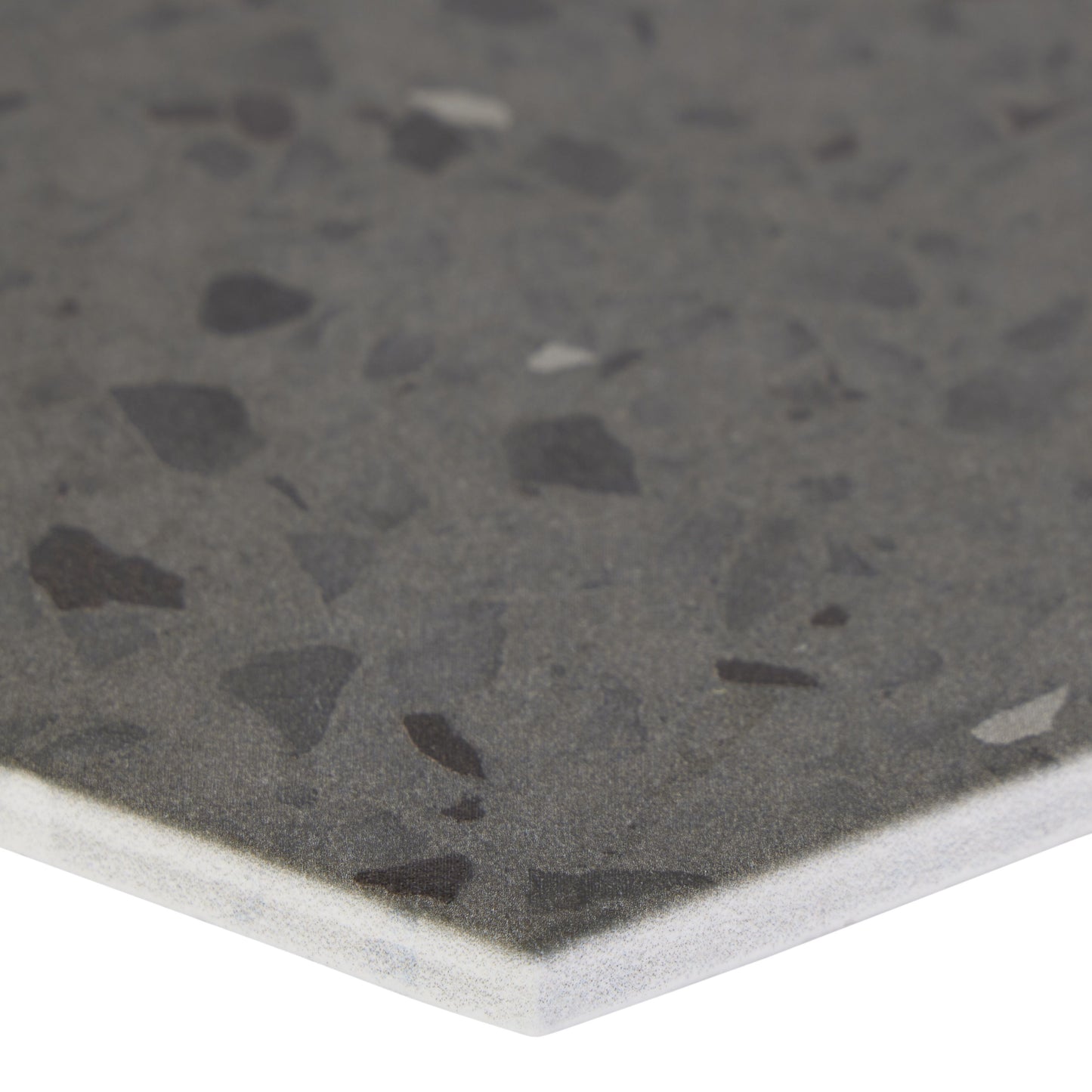8x10 Hexagon Spark Gray porcelain tile - Industry Tile