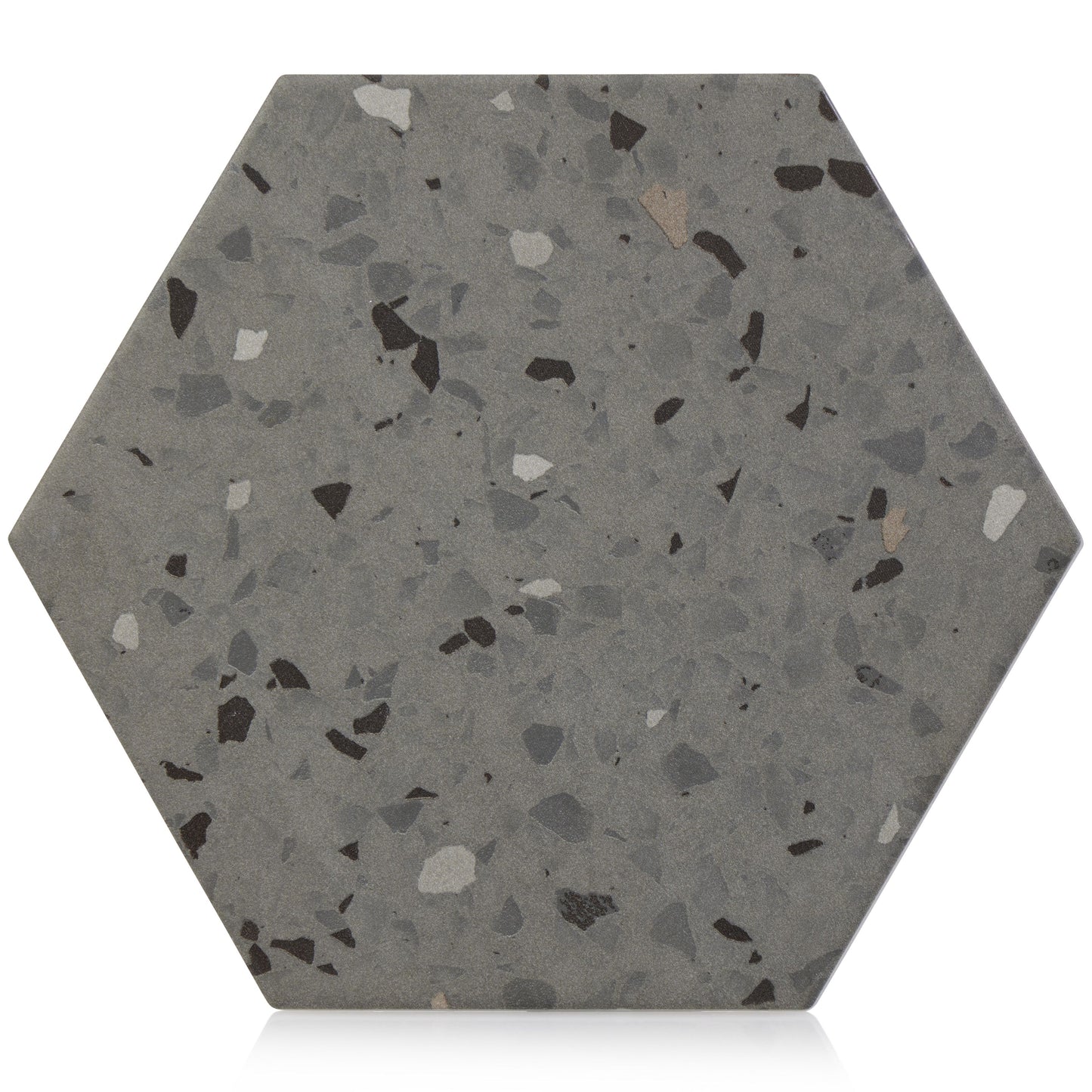 8x10 Hexagon Spark Gray porcelain tile - Industry Tile