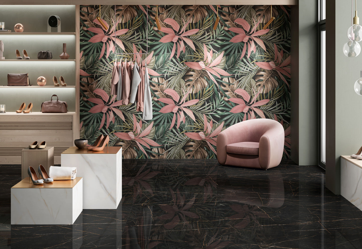 24x48 Botanical Rose porcelain tile ( 2 pcs / case) - Industry Tile