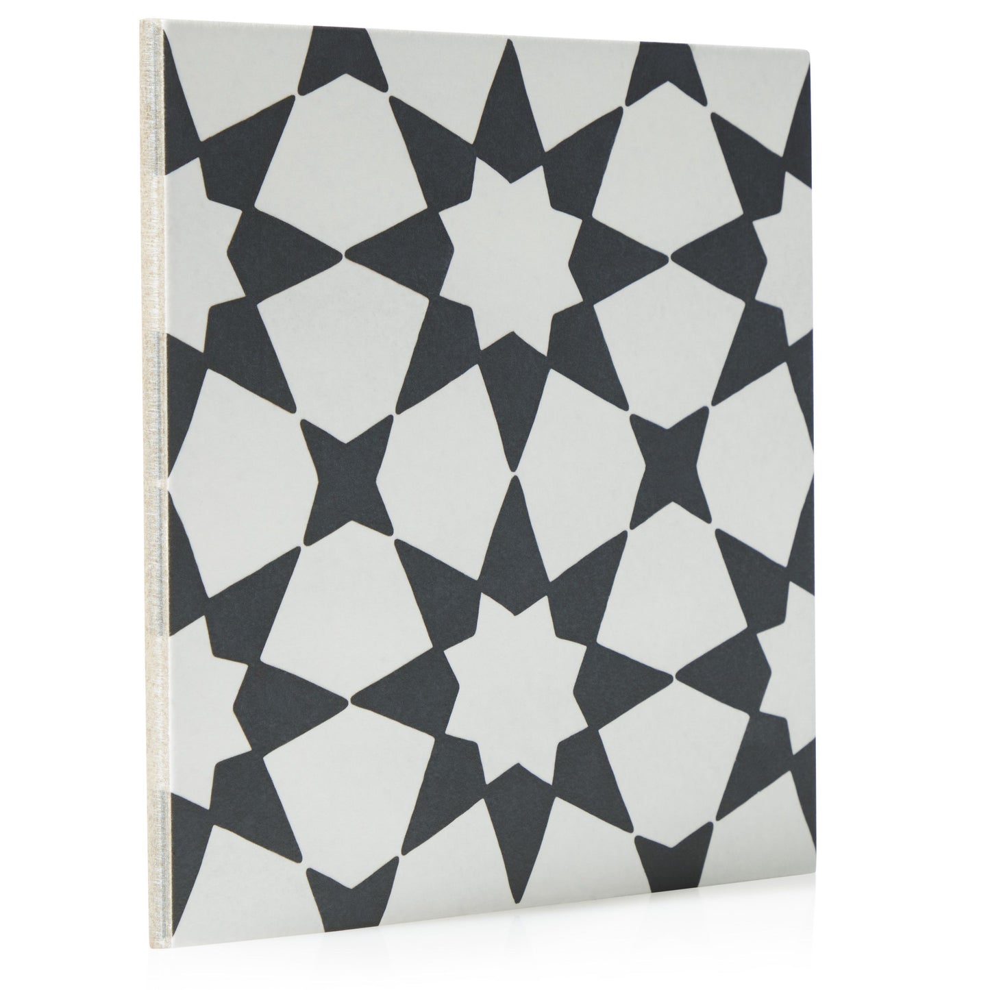 8x8 Black and White Nebula porcelain tile - Industry Tile