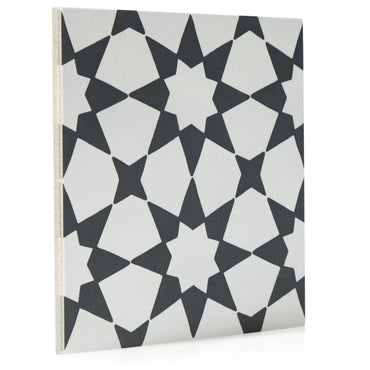 8x8 Black and White Nebula porcelain tile - Industry Tile