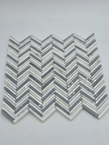 Industry Tile Natural Stone Chevron Waterjet Mosaic ( 5 pc per case) 2536
