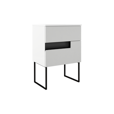 Vision White w/ Black 24" W x 18" D Bath Vanity with White Ceramic Vanity Top and Sink - Industry Tile