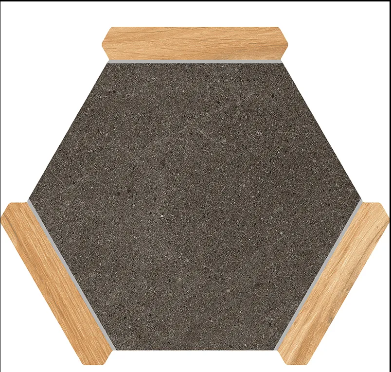 Hexelle Grafito Black & Wood Look Matte Porcelain Hexagon Tile – 8.66x9.84