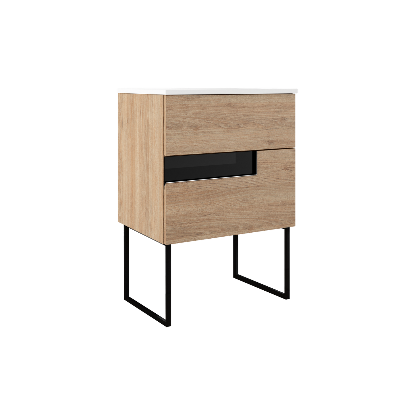 Vision Canela 24" W x 18" D Bath Vanity with White Ceramic Vanity Top and Sink - Industry Tile