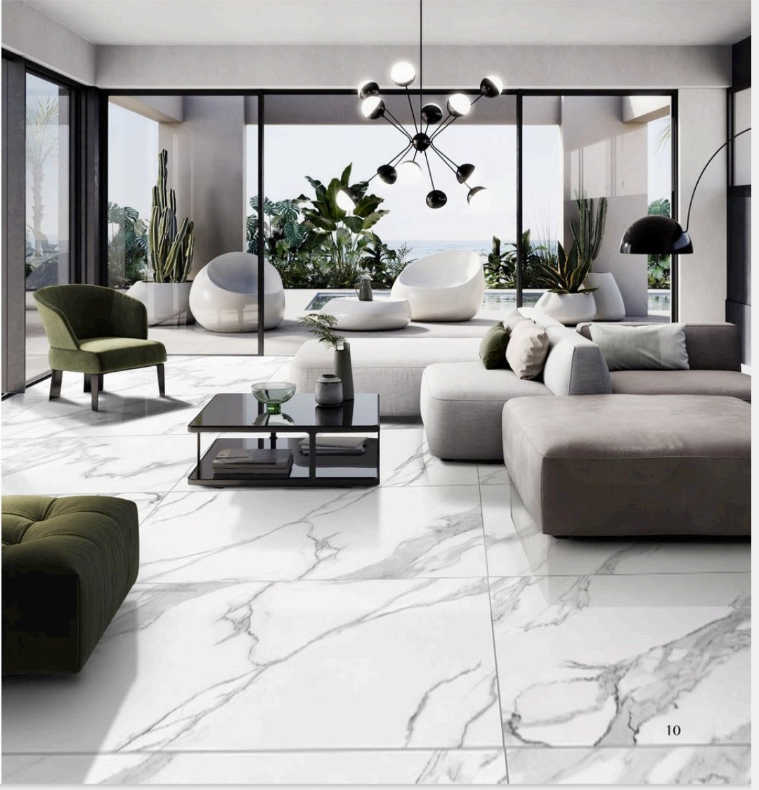 12x24 Chicago Statuario Polished porcelain tile - Industry Tile