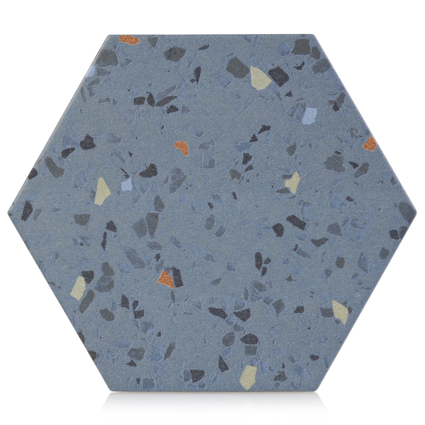 8x10 Hexagon Spark Blue porcelain tile - Industry Tile