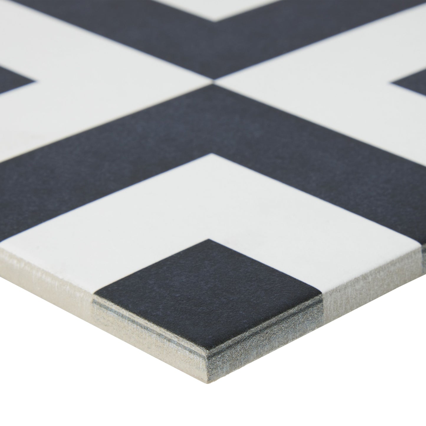 8x8 Black and White Square porcelain tile - Industry Tile