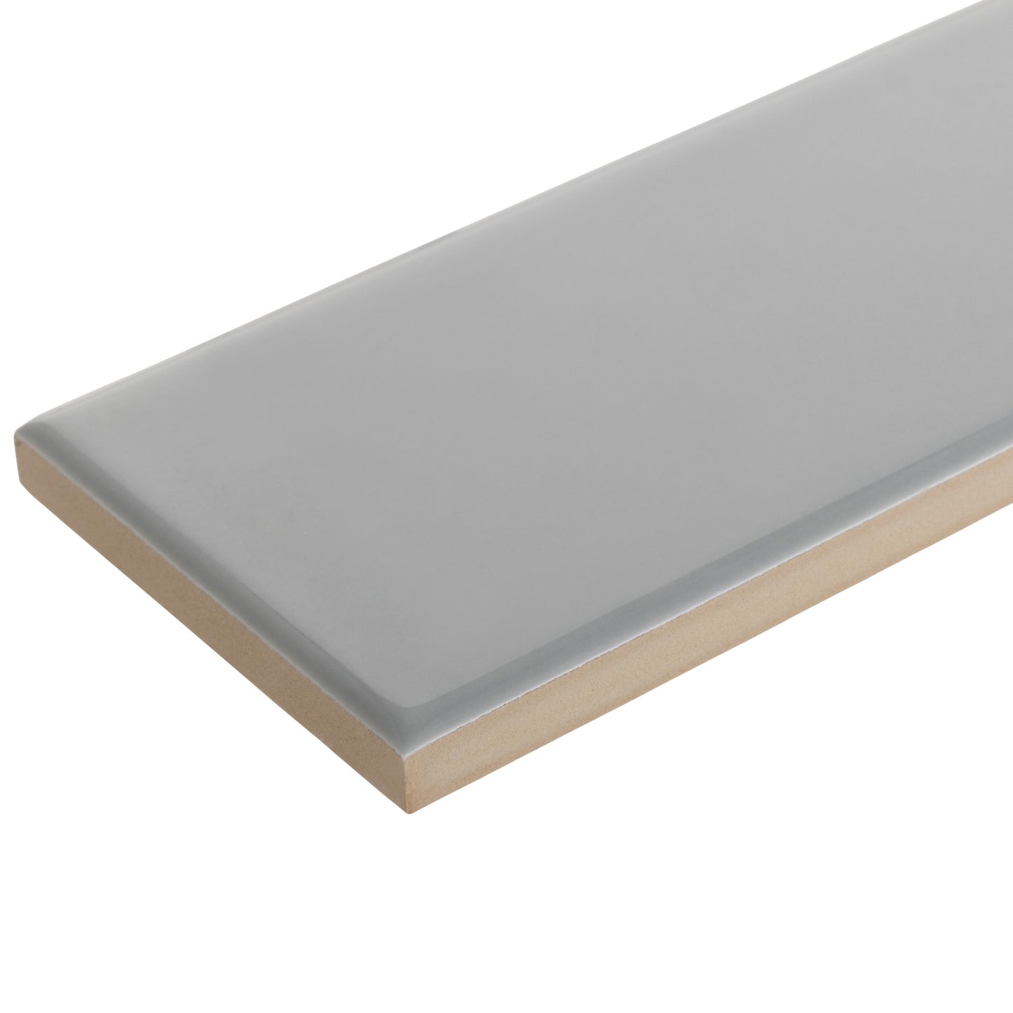 3x9 Timeless Light Gray ceramic gloss wall tile - Industry Tile