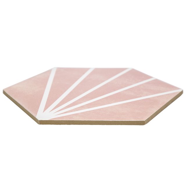 9x10 Palm Bay hexagon Dark Pink porcelain tile - Industry Tile