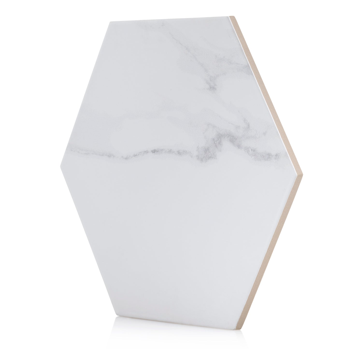 8.86x10.2 Cararra Hexagon field porcelain tile - Industry Tile