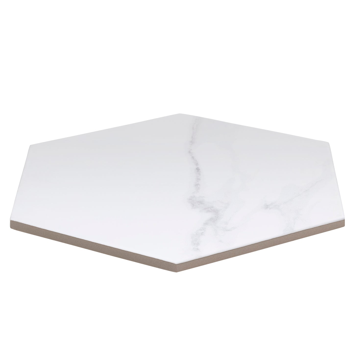 8.86x10.2 Cararra Hexagon field porcelain tile - Industry Tile