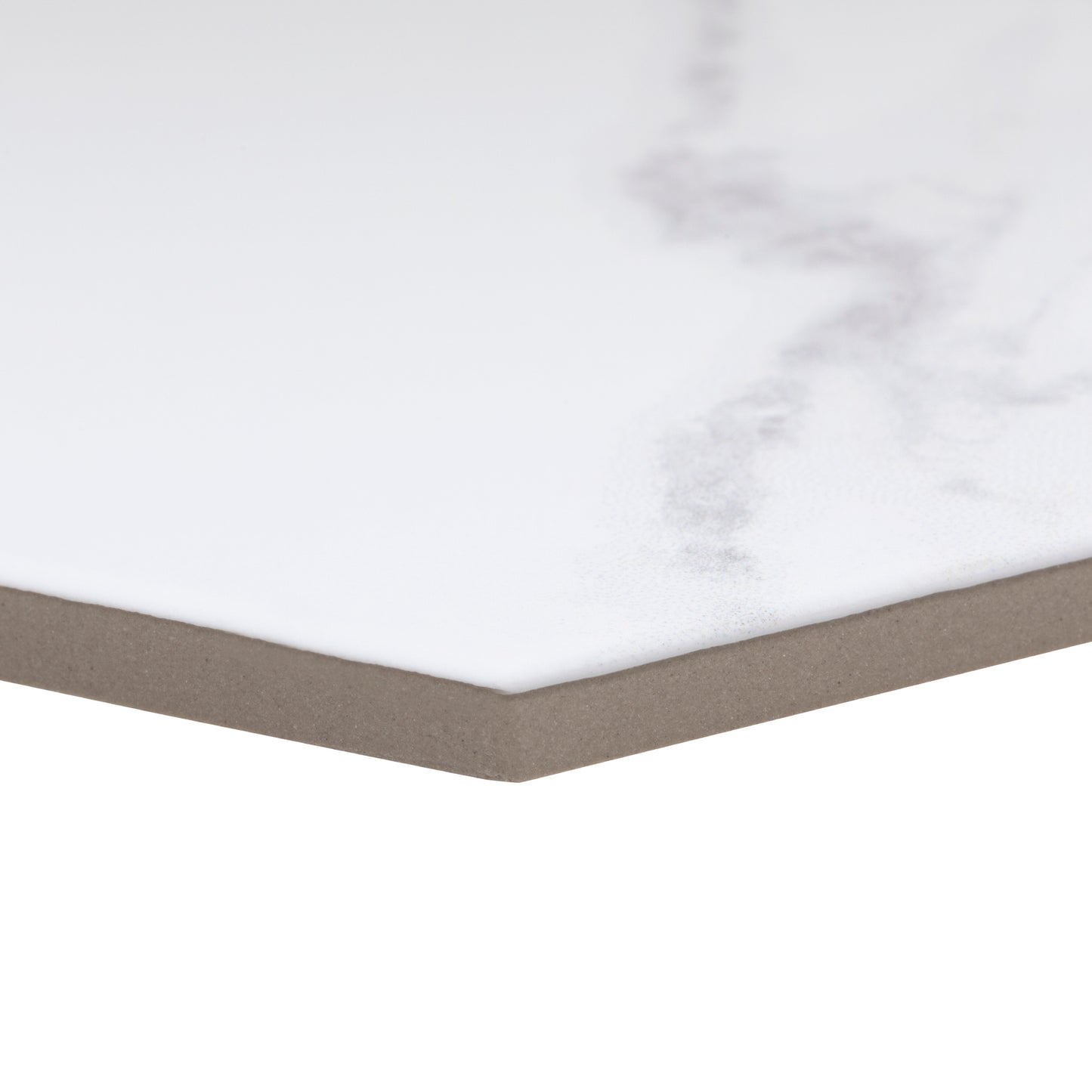 8.86x10.2 Cararra Hexagon field porcelain tile - Industry Tile