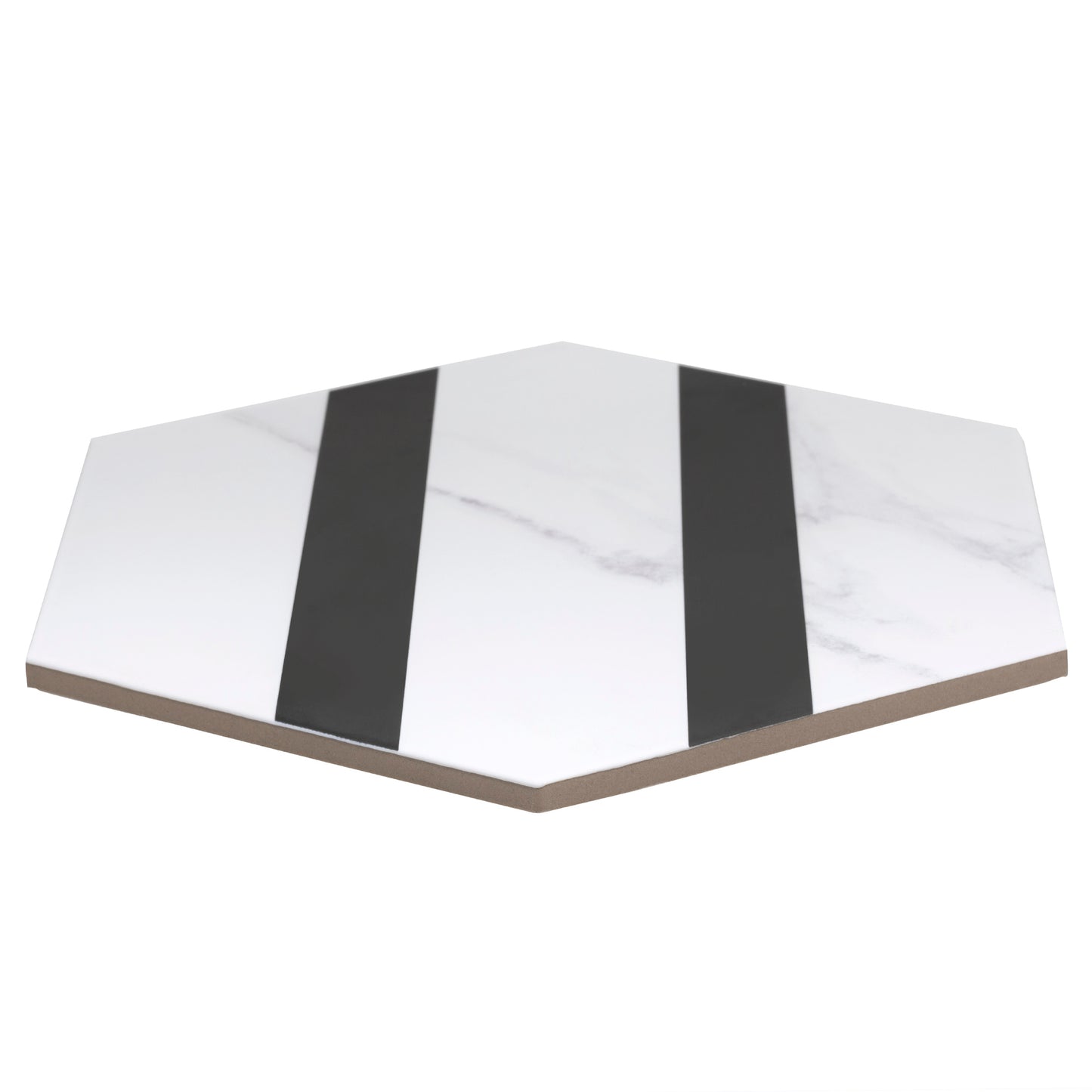 8.86x10.2 Cararra Hexagon Design porcelain tile - Industry Tile