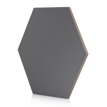 9x10 Hexagon Dark Grey porcelain tile - Industry Tile