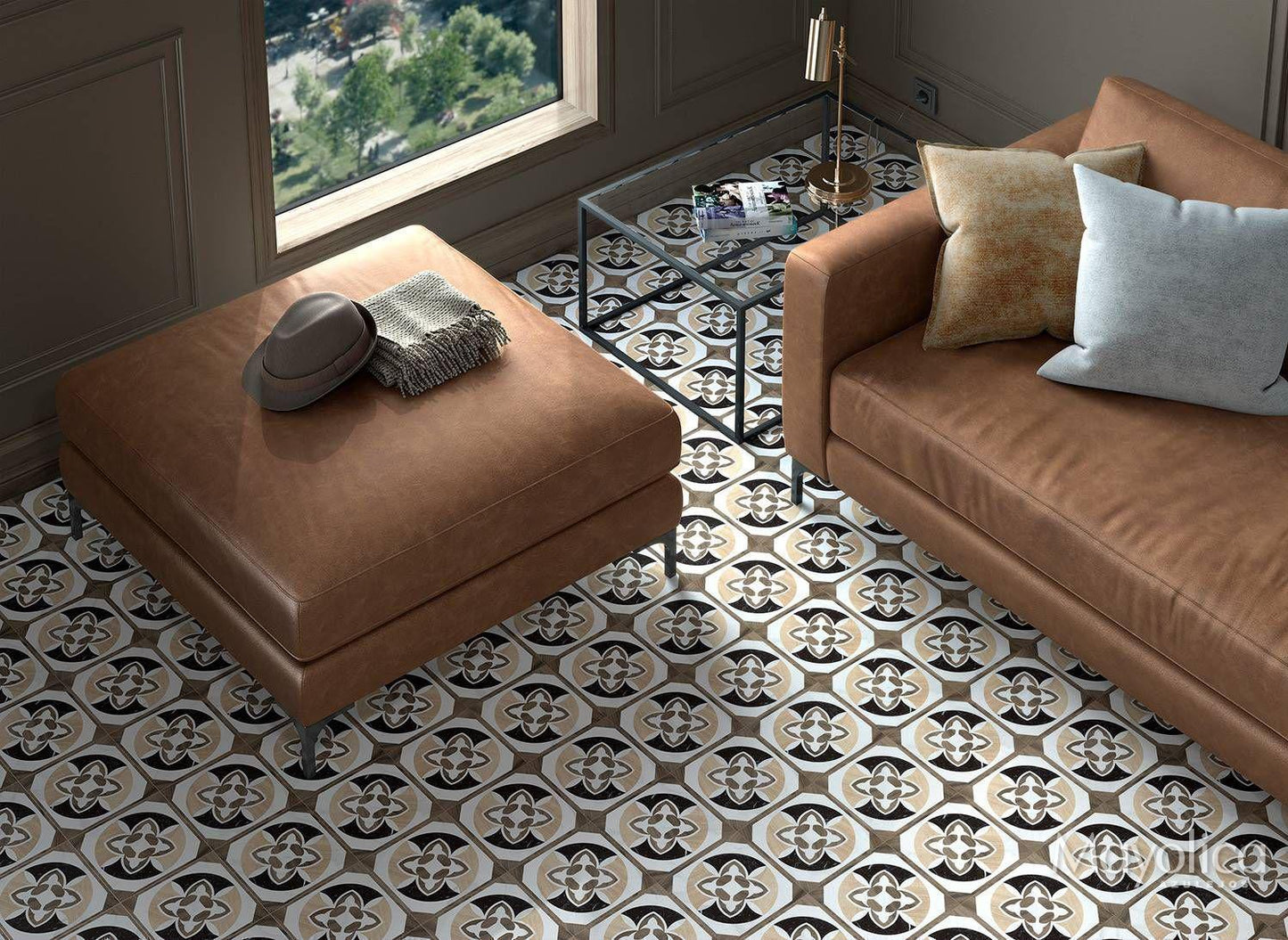 8x8 Art Wood Marble design 1 porcelain tile - Industry Tile