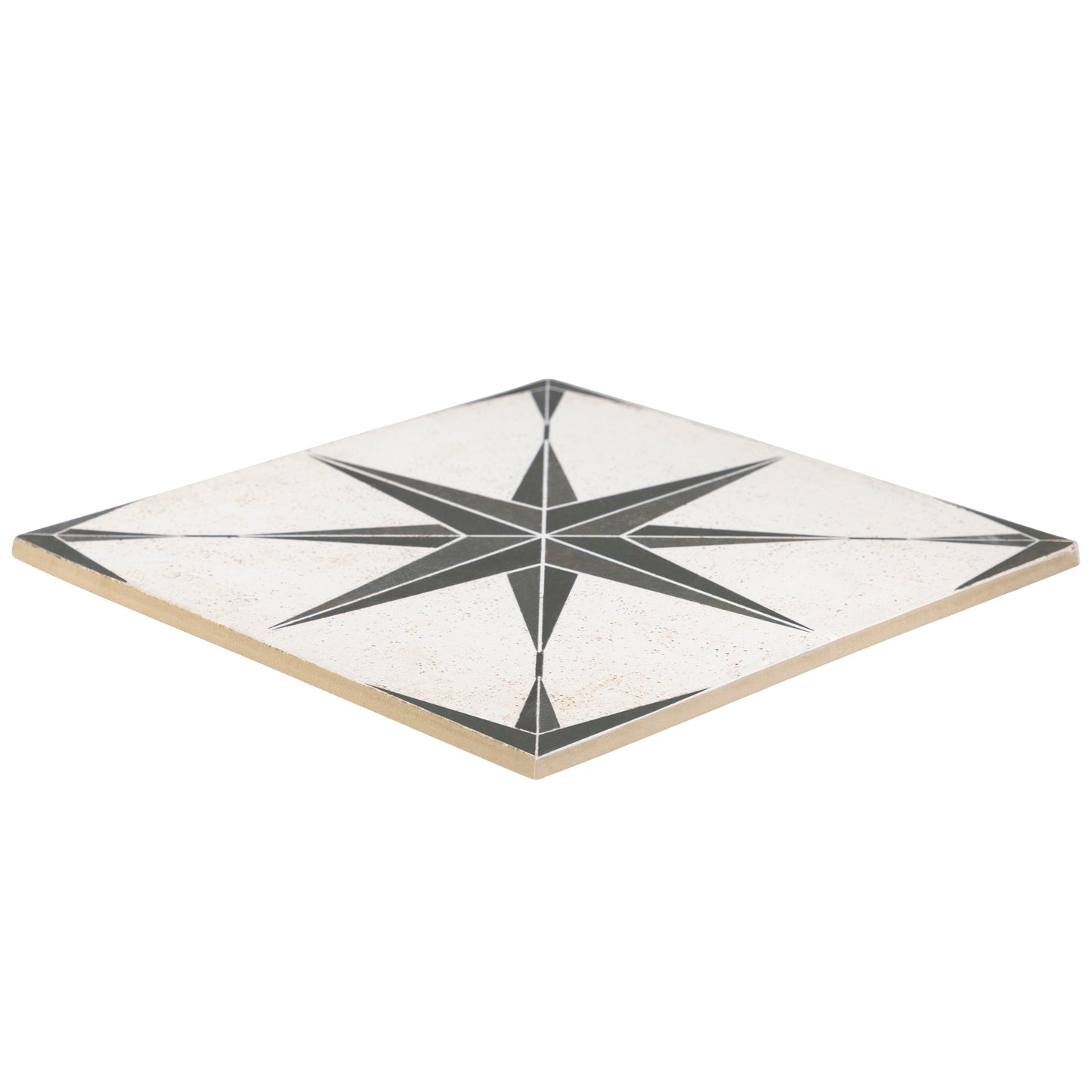 9x9 Star Black porcelain tile - Industry Tile
