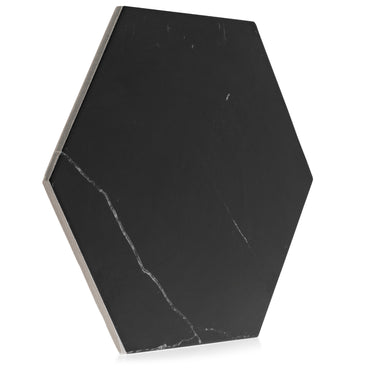 8.86x10.2 Marquina Hexagon field porcelain tile - Industry Tile