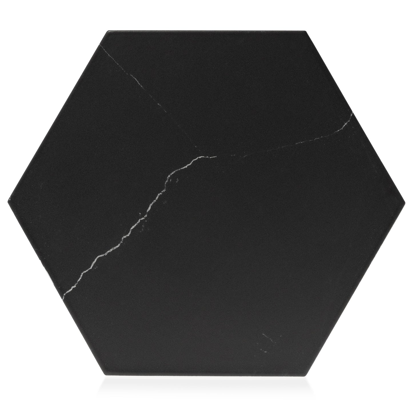 8.86x10.2 Marquina Hexagon field porcelain tile - Industry Tile