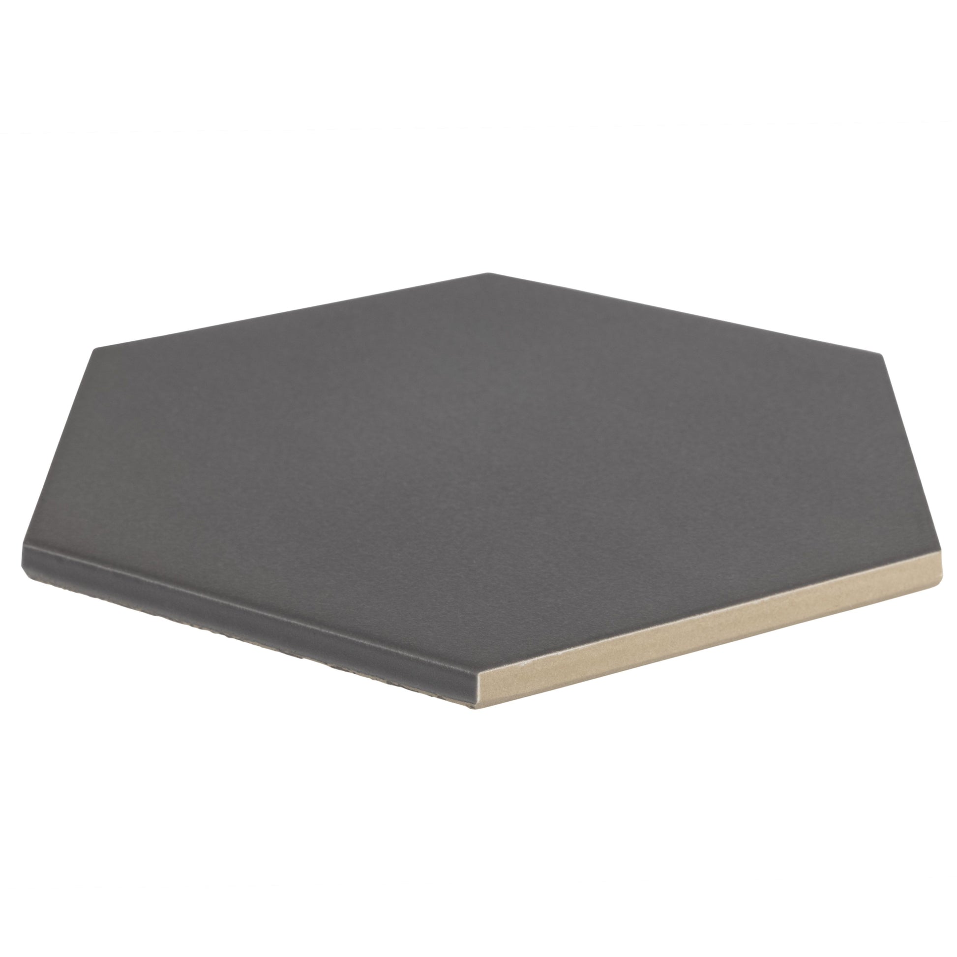 7.8x9 Tribeca Hexagon Grafito porcelain tile - Industry Tile