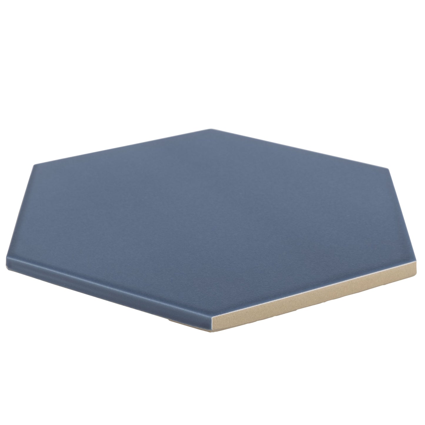 7.8x9 Tribeca Hexagon Blue porcelain tile - Industry Tile