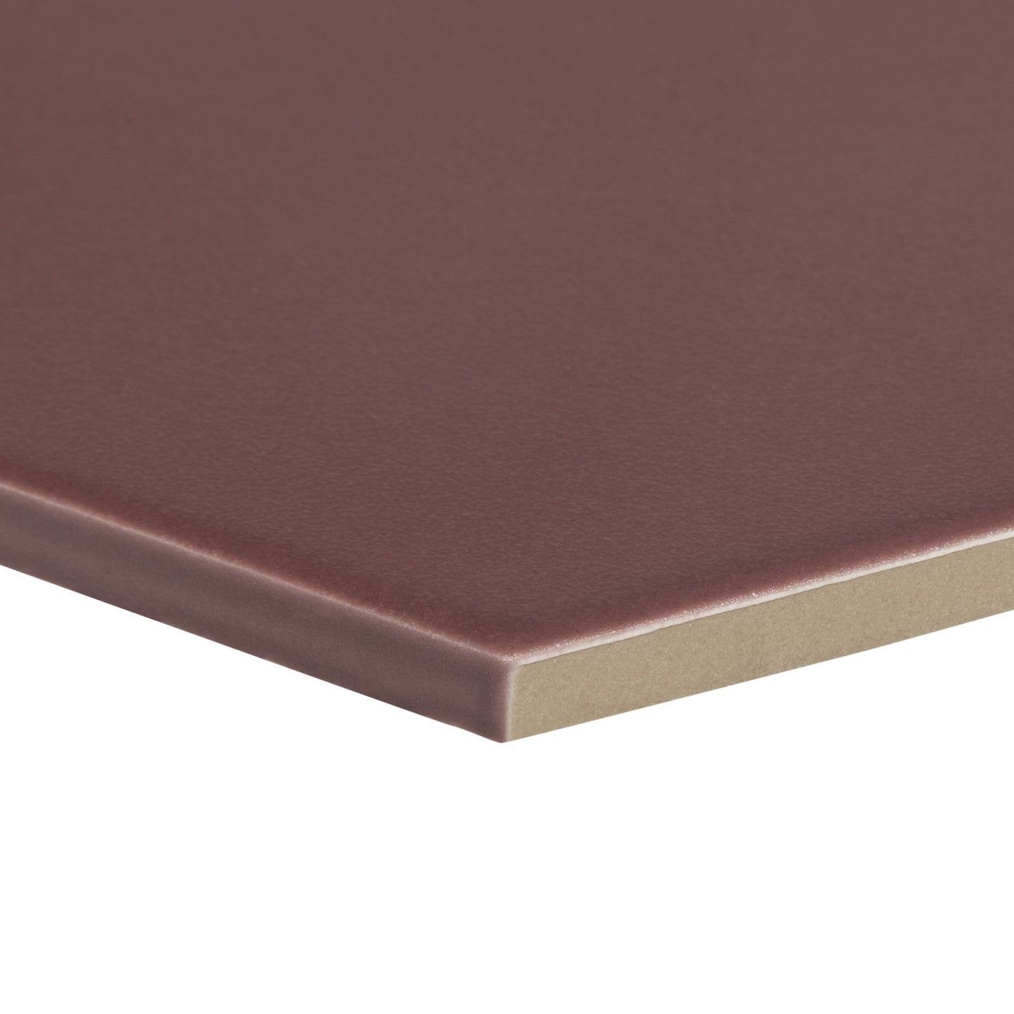 7.8x9 Tribeca Hexagon Burgundy porcelain tile - Industry Tile