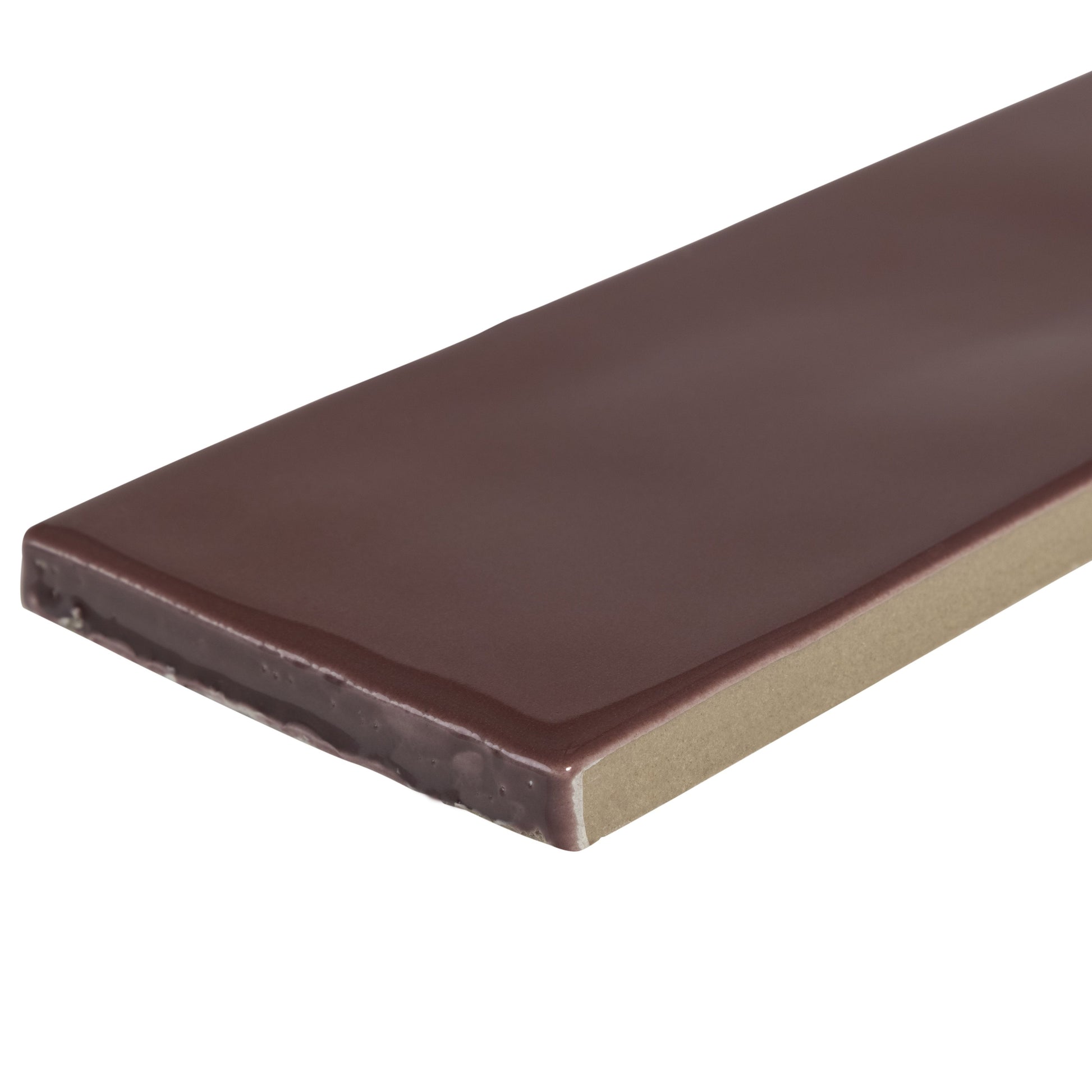 2.5x8 Tribeca Burgundy Gloss porcelain tile - Industry Tile