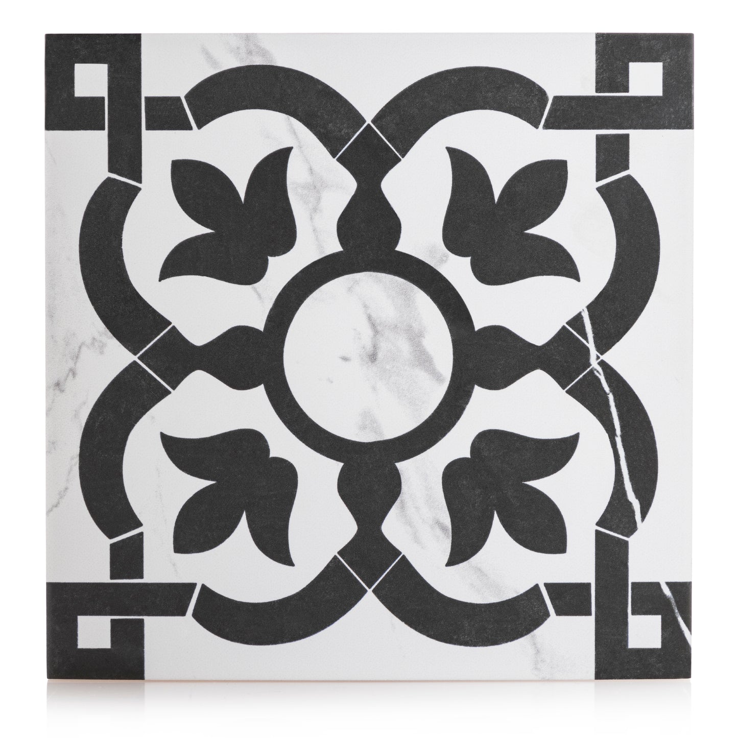 9x9 Charmed Statuario Flower pattern procelain tile - Industry Tile