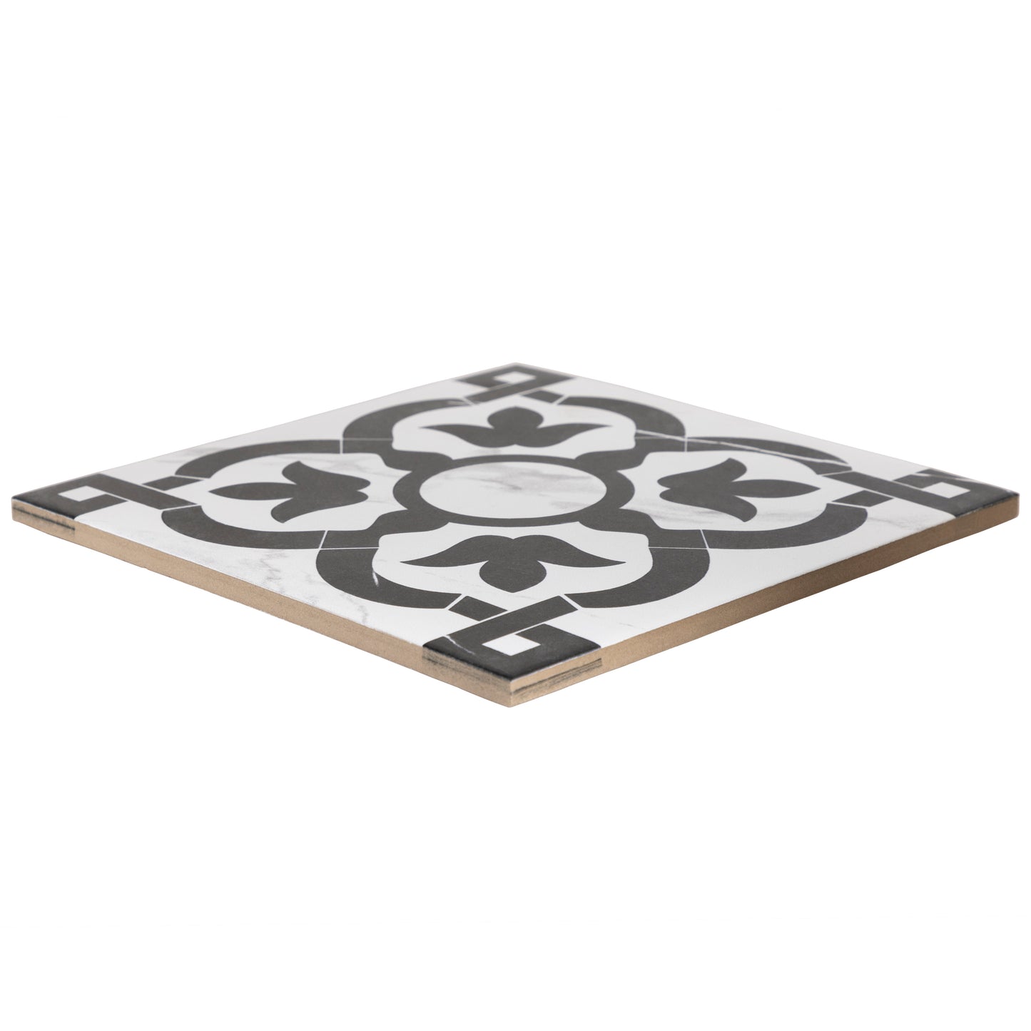 9x9 Charmed Statuario Flower pattern procelain tile - Industry Tile