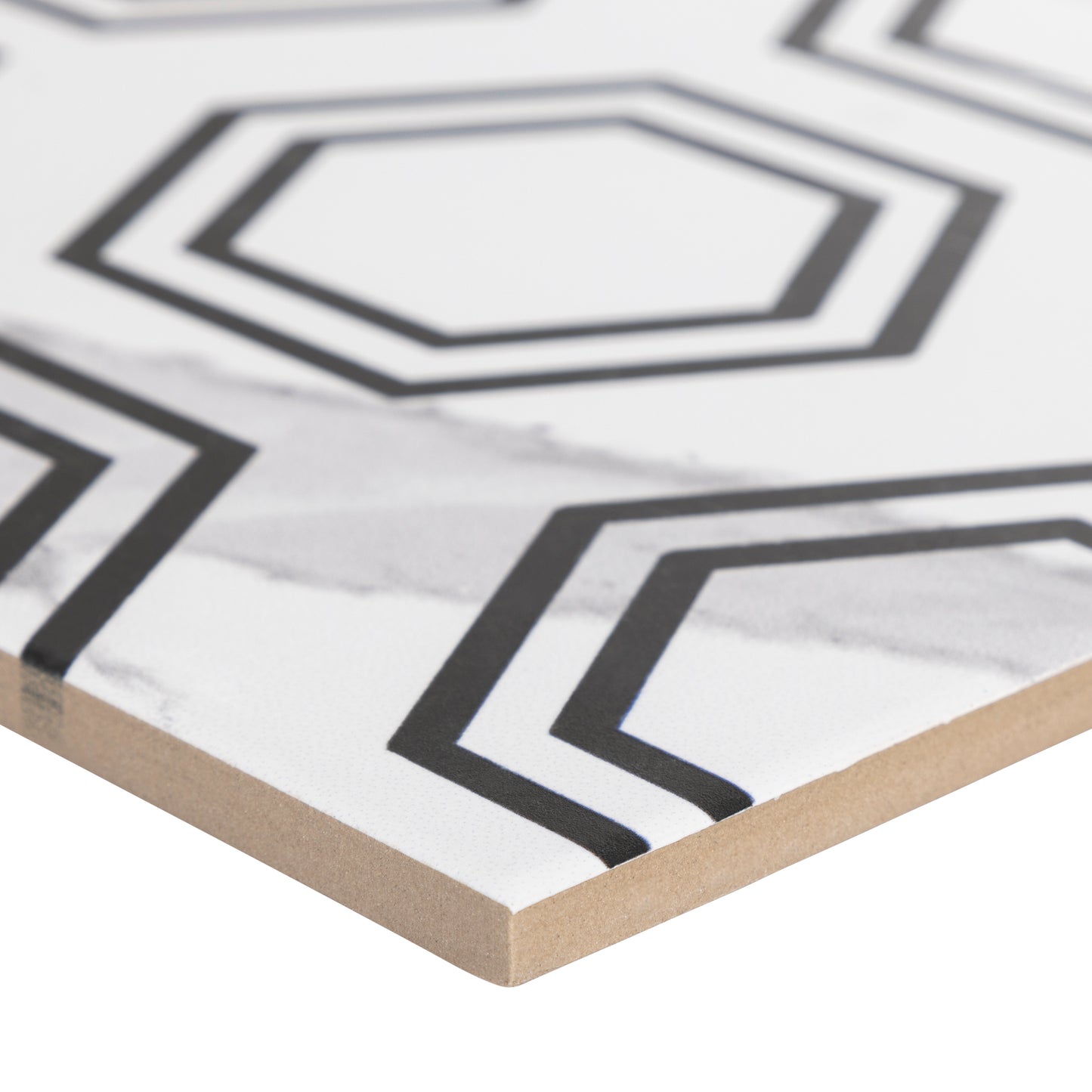 9x9 Charmed Statuario Hexa Pattern porcelain tile - Industry Tile