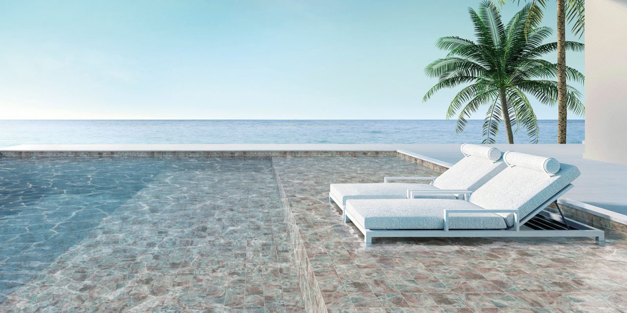 6x6 Swimming Pool Onyx Brown porcelain tile - Industry Tile