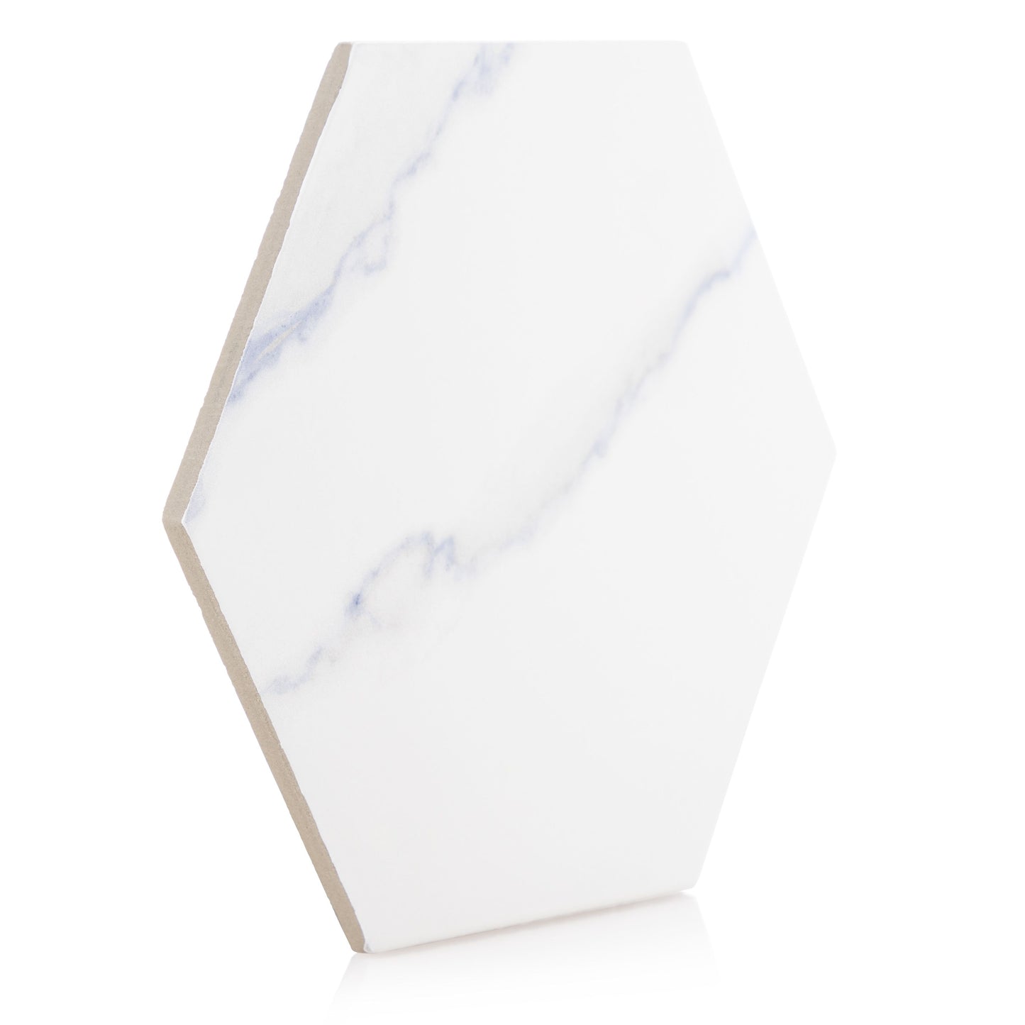 7.87x 9.45 Blue Elements hexagon porcelain tile - Industry Tile