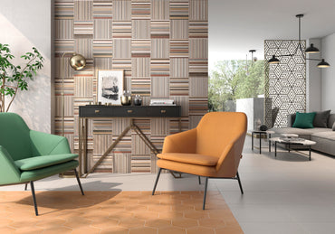 7.8x9 Tribeca Hexagon Mustard porcelain tile - Industry Tile