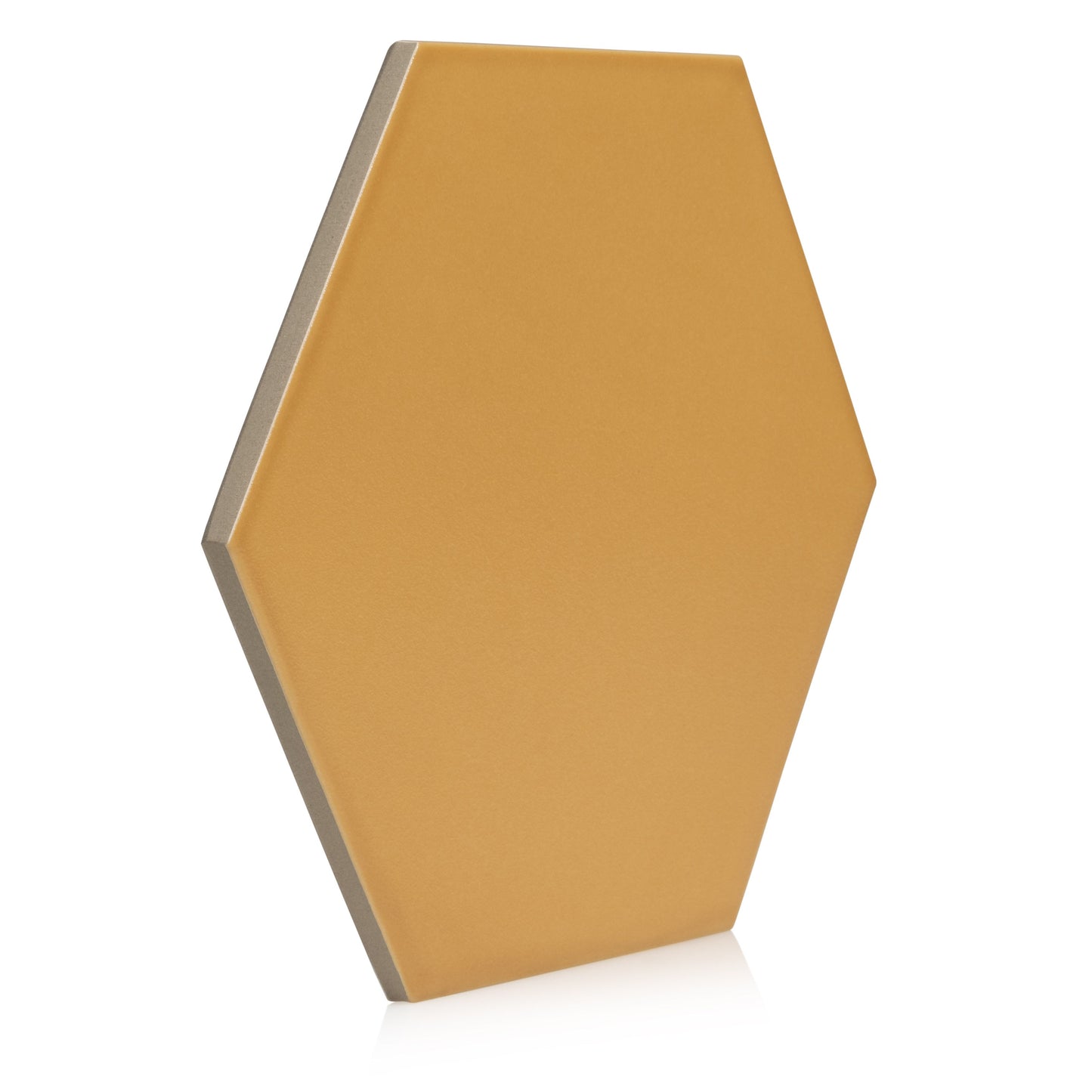 7.8x9 Tribeca Hexagon Mustard porcelain tile - Industry Tile