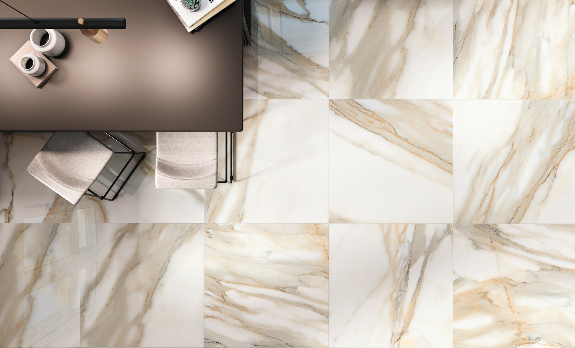 30x30 Calacatta Gold Polished porcelain tile - Industry Tile