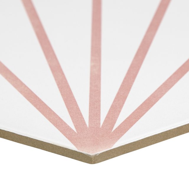 9x10 Palm Bay hexagon Light Pink porcelain tile - Industry Tile