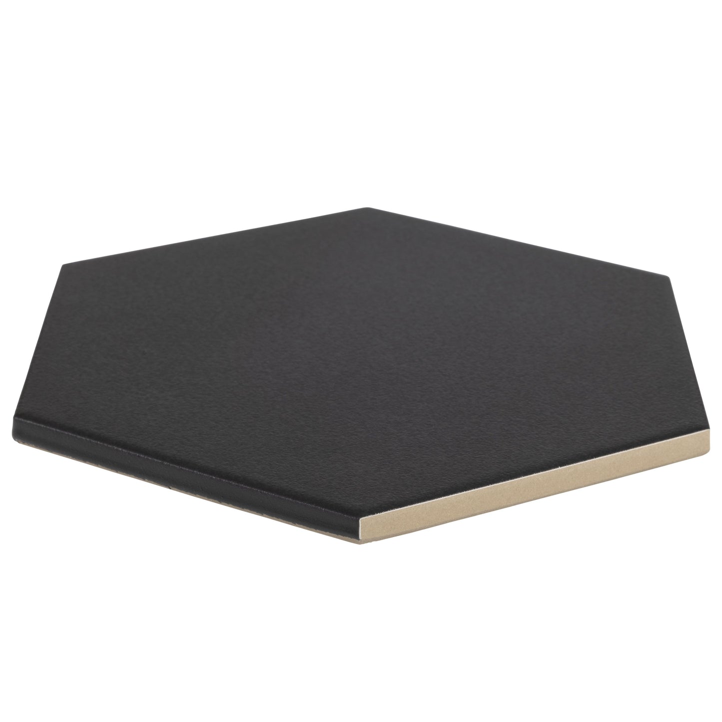 7.8x9 Tribeca Hexagon Black porcelain tile - Industry Tile