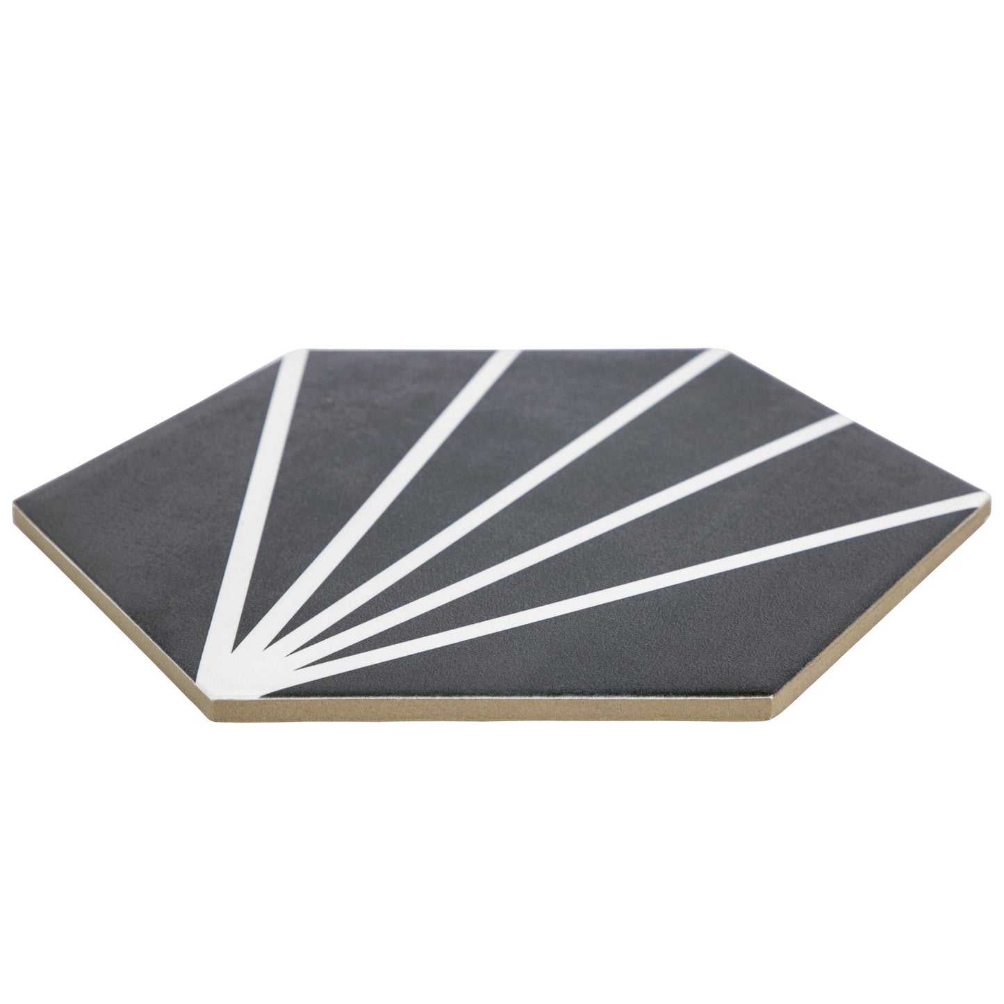 9x10 Palm Bay hexagon Dark Black porcelain tile - Industry Tile