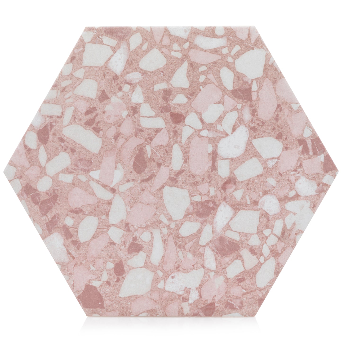 9x10 Hexagon Pink Terrazzo porcelain tile - Industry Tile
