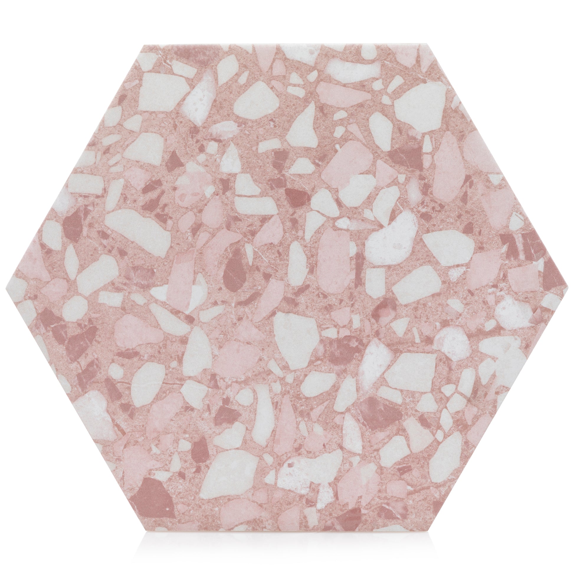 9x10 Hexagon Pink Terrazzo porcelain tile - Industry Tile