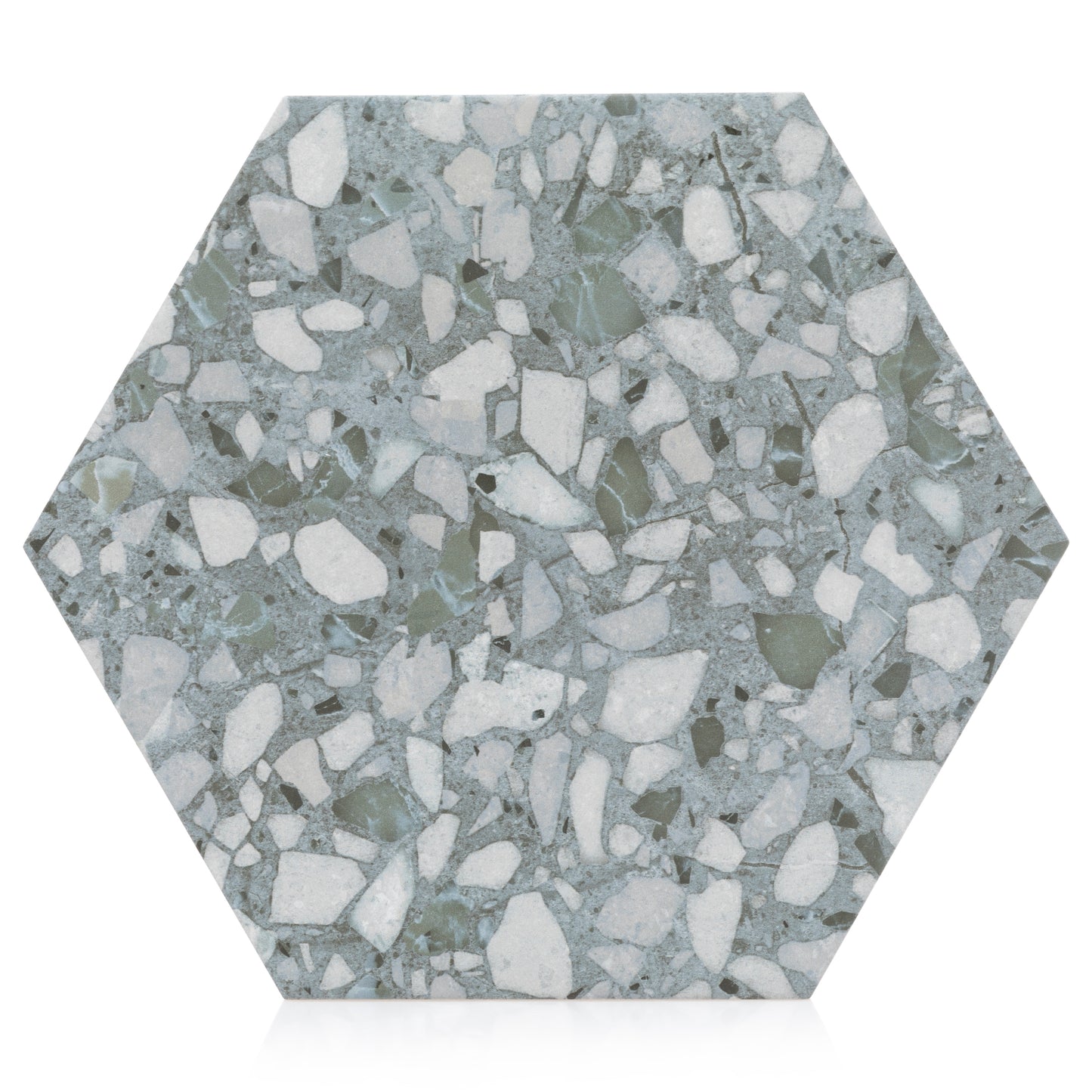 9x10 Hexagon Green Terazzo porcelain tile - Industry Tile