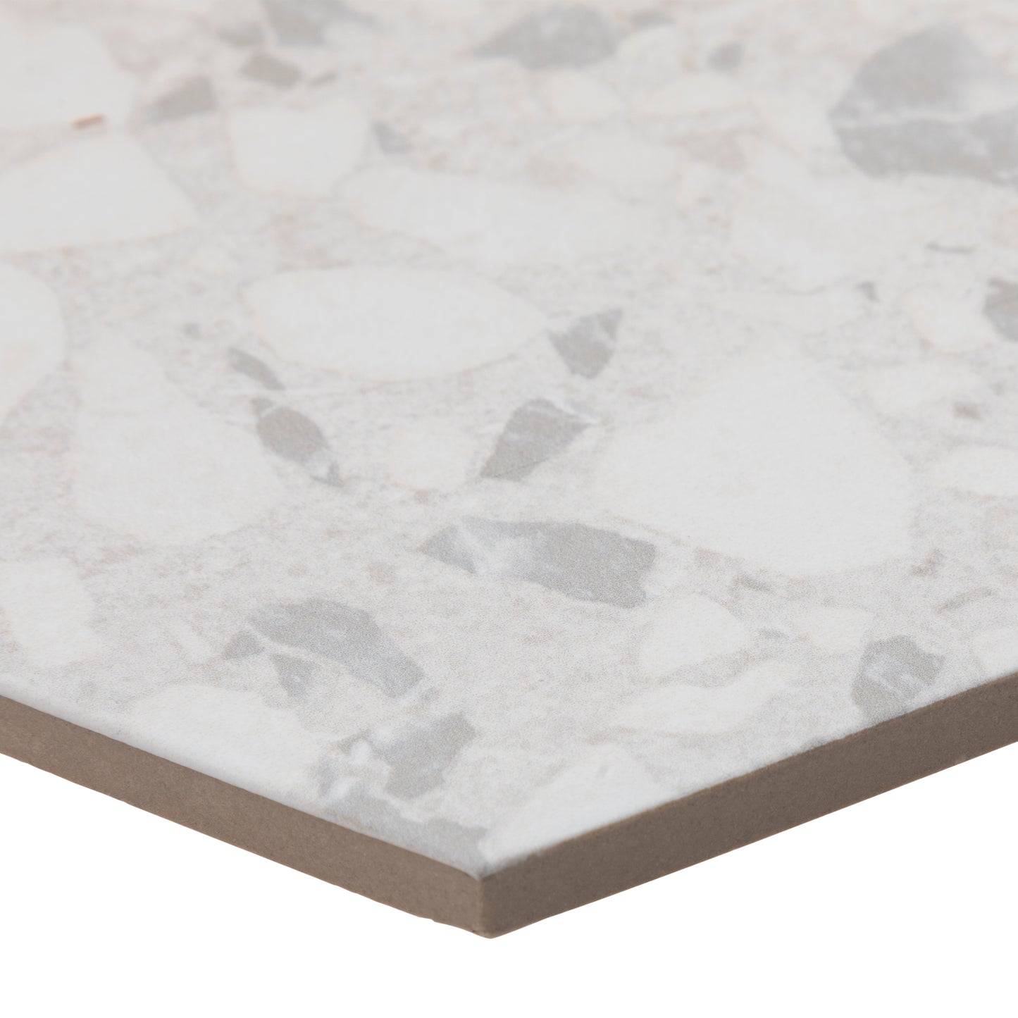 9x10 Hexagon White Terrazzo porcelain tile - Industry Tile
