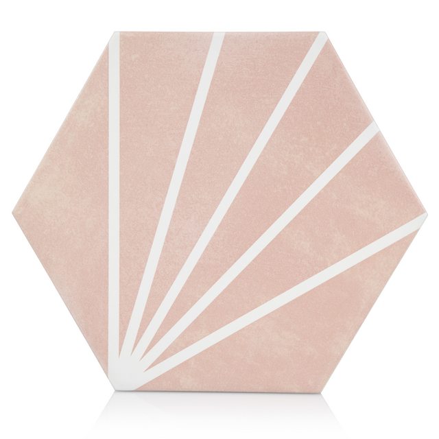 9x10 Palm Bay hexagon Dark Pink porcelain tile - Industry Tile