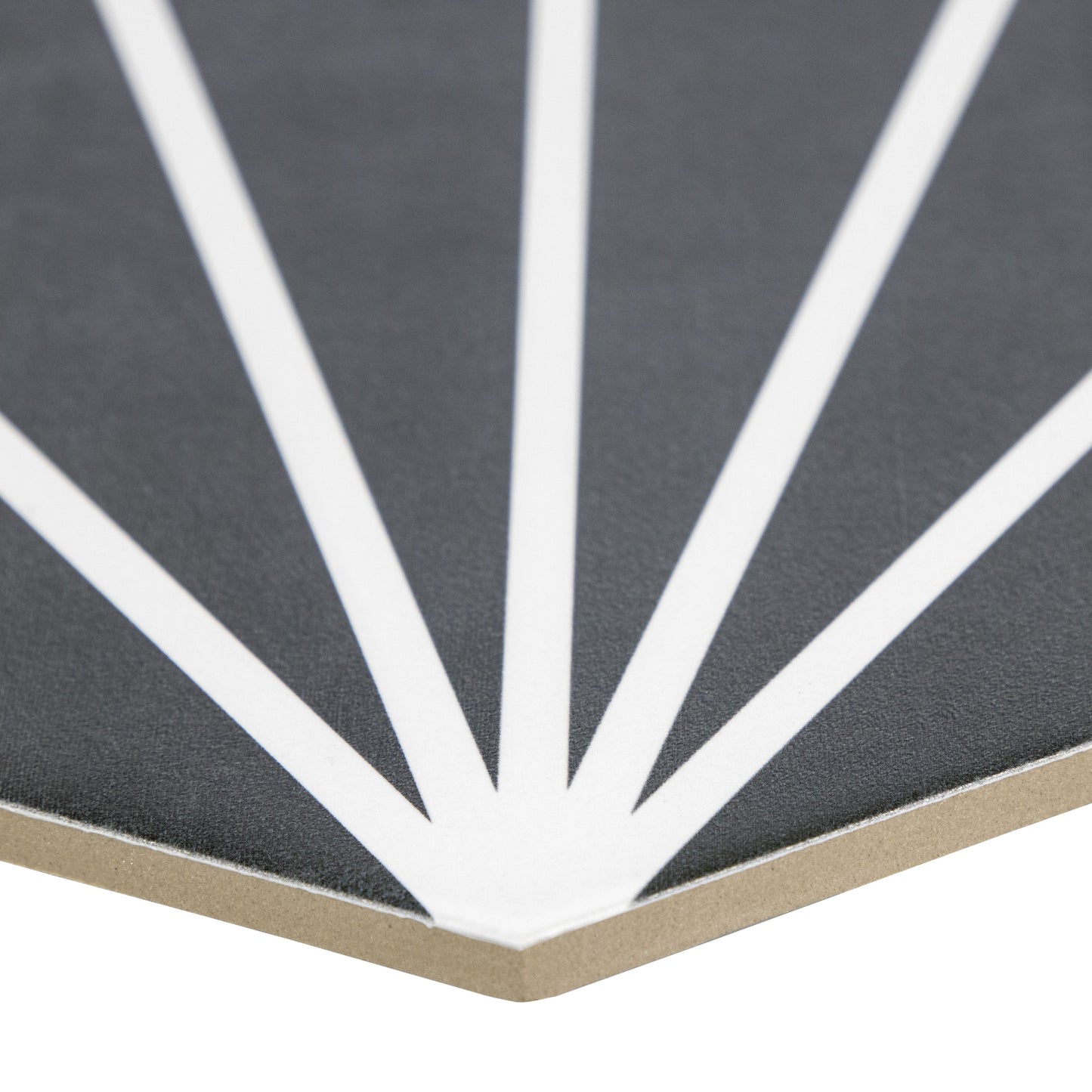 9x10 Palm Bay hexagon Dark Black porcelain tile - Industry Tile