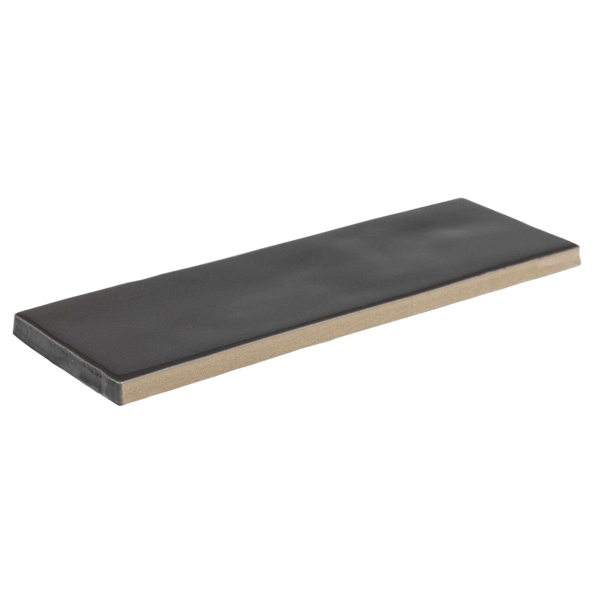 2.5x8 Tribeca Black Gloss porcelain tile - Industry Tile