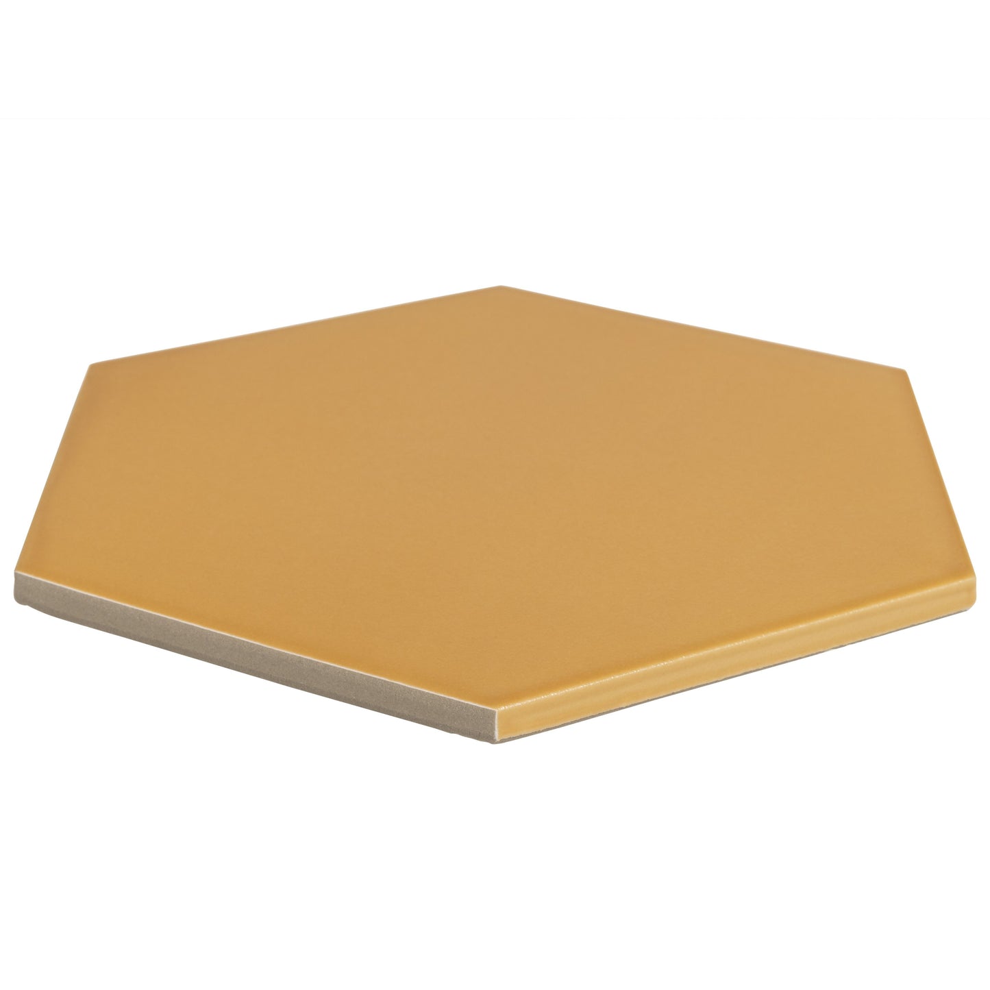 7.8x9 Tribeca Hexagon Mustard porcelain tile - Industry Tile