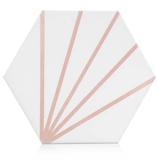 9x10 Palm Bay hexagon Light Pink porcelain tile - Industry Tile
