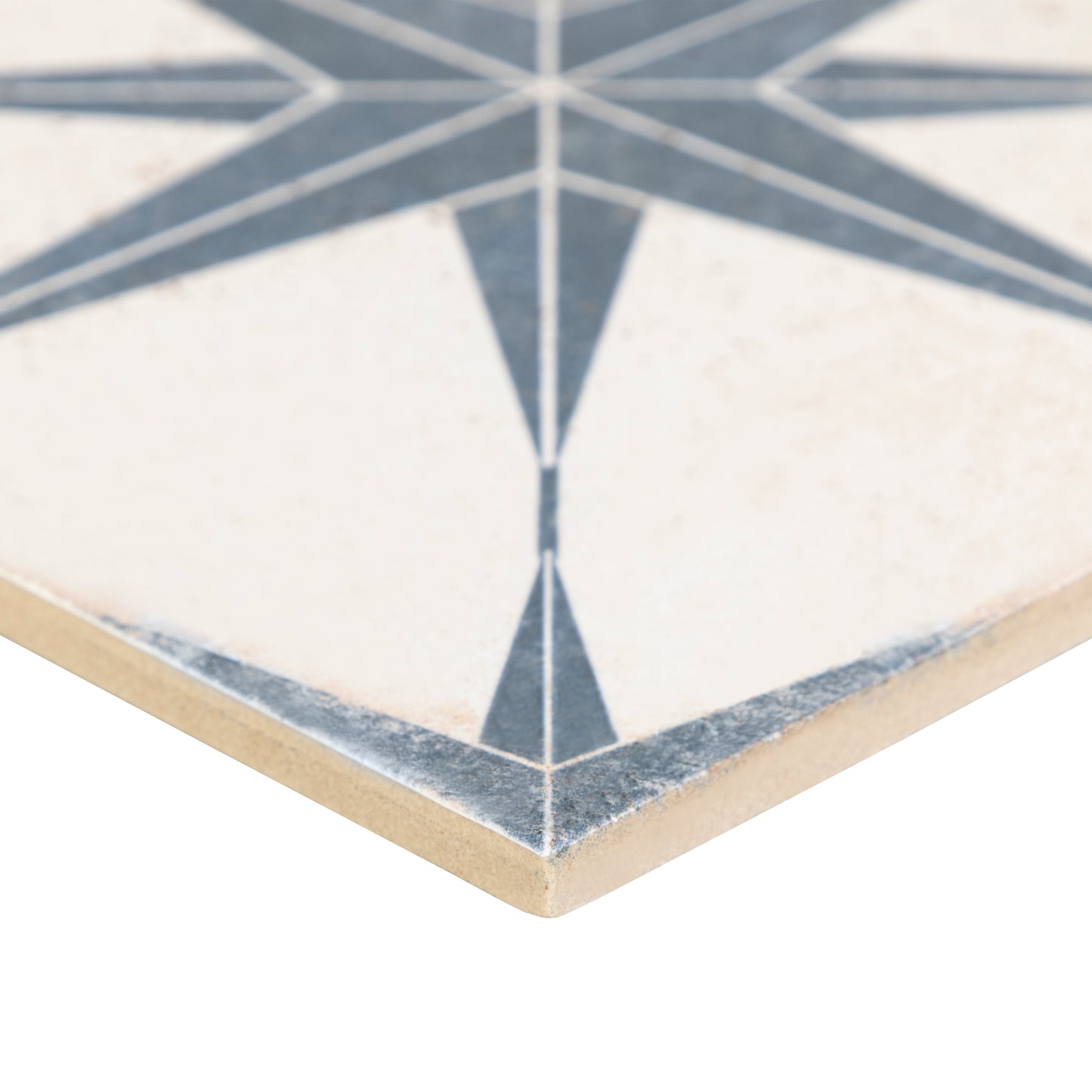 9x9 Star Blue porcelain tile - Industry Tile